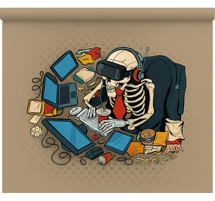 Jaluzele cu rolete Geek jucător retro schelet - TenStickers