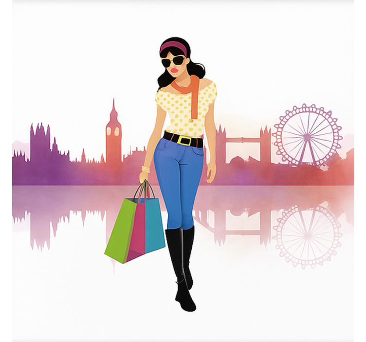 Rulou geam tineret fată londoneză de oraș - TenStickers