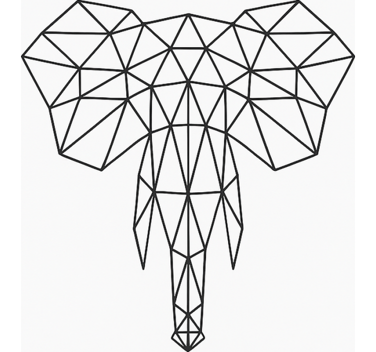 Rulou geam tineret elefant geometric modern - TenStickers