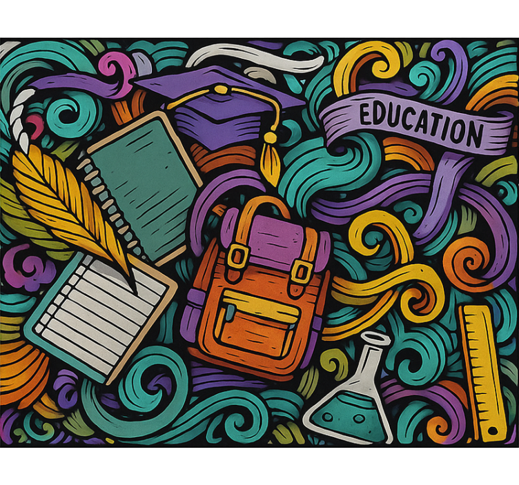 Rulou geam tineret obiecte abstracte colorate - TenStickers