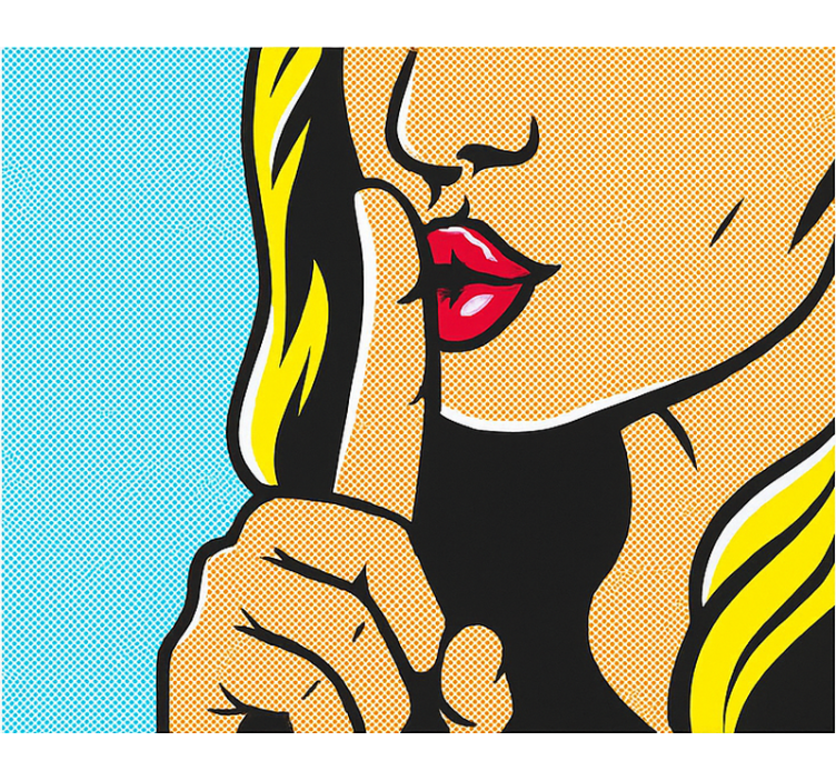 Rulou geam tineret fată pop art care face liniște - TenStickers