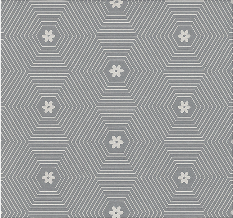 Rulou geam tineret hexagon gri geometric - TenStickers