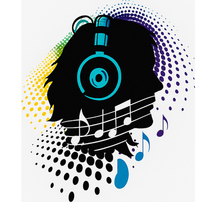 Rulou geam tineret cap de muzică - TenStickers