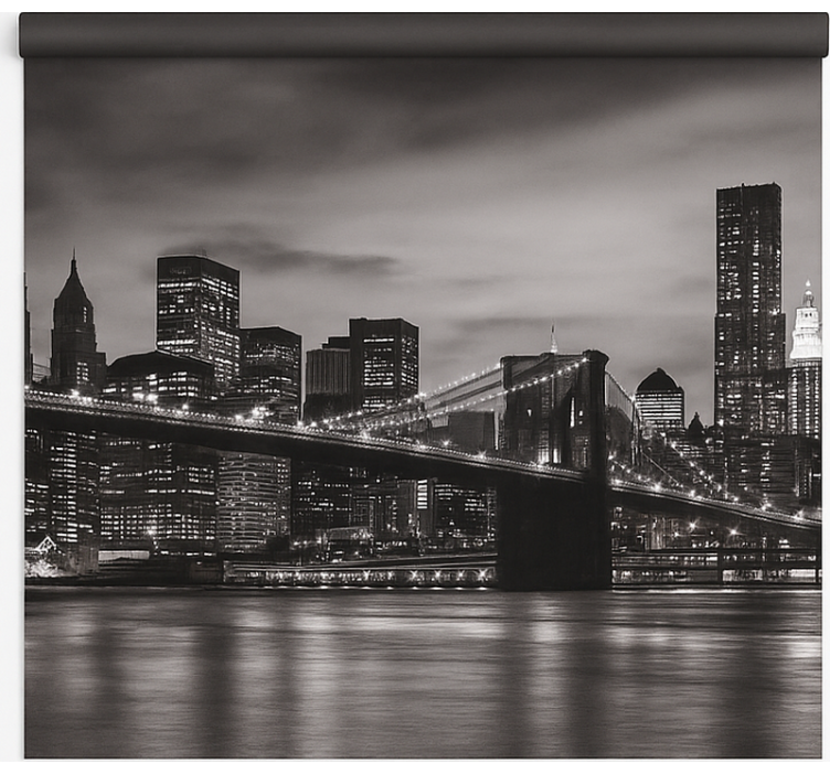 Rulou geam birou orașul noaptea - TenStickers