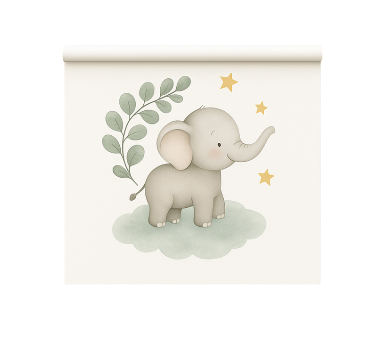 Rulou geam nordic elefant de baby nor personalizabil - TenStickers