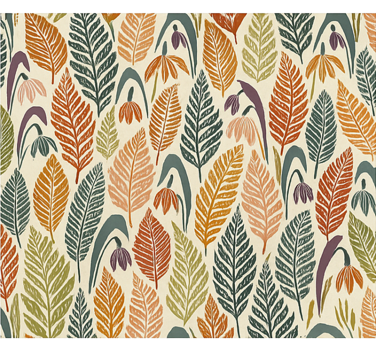 Rulou geam nordic flori de zdropițe multicolore - TenStickers