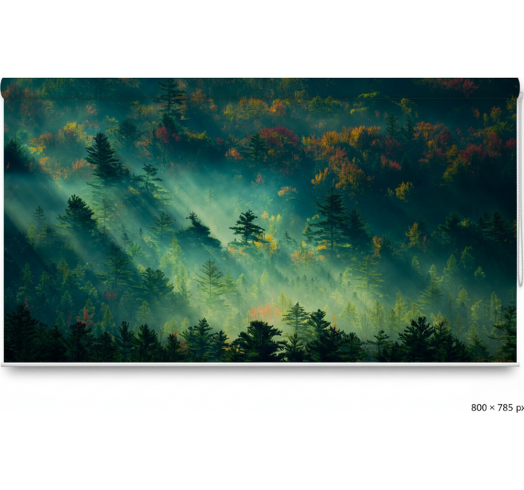 Rulou geam copaci pădurea melancolică - TenStickers