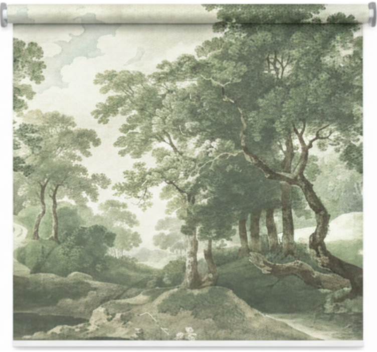 Rulou geam copaci natură clasică atemporală - TenStickers