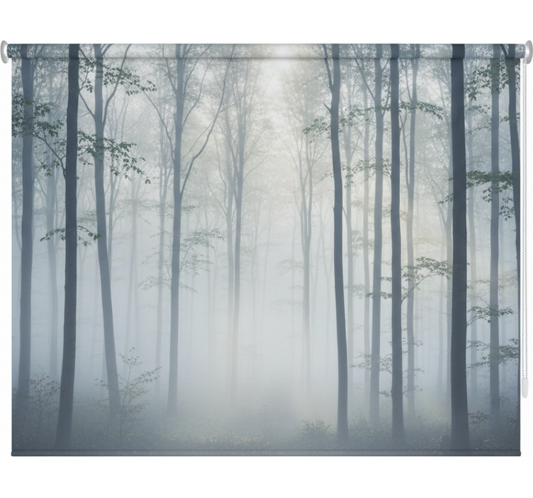 Rulou geam copaci mural cu ceață atmosferică - TenStickers