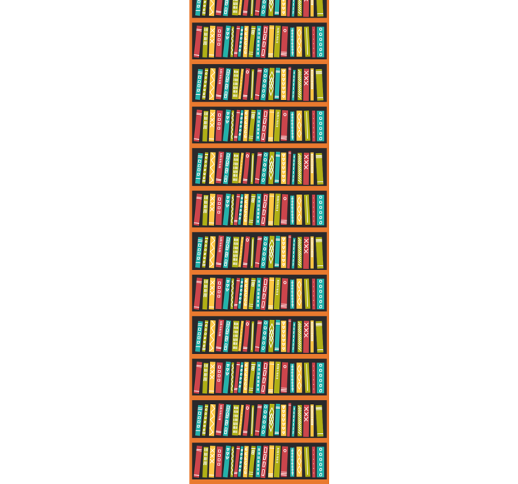 Rulou geam birou bibliotecă colorată complet - TenStickers