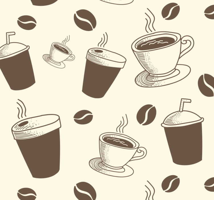 Rulou geam bucătărie cu modele de căni de cafea - TenStickers