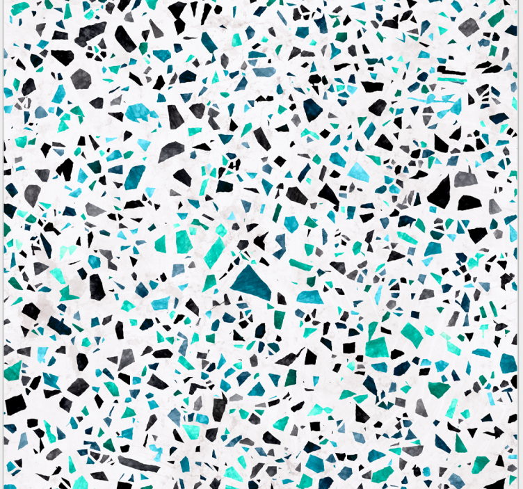 Rulou geam bucătărie motiv terrazzo albastru - TenStickers