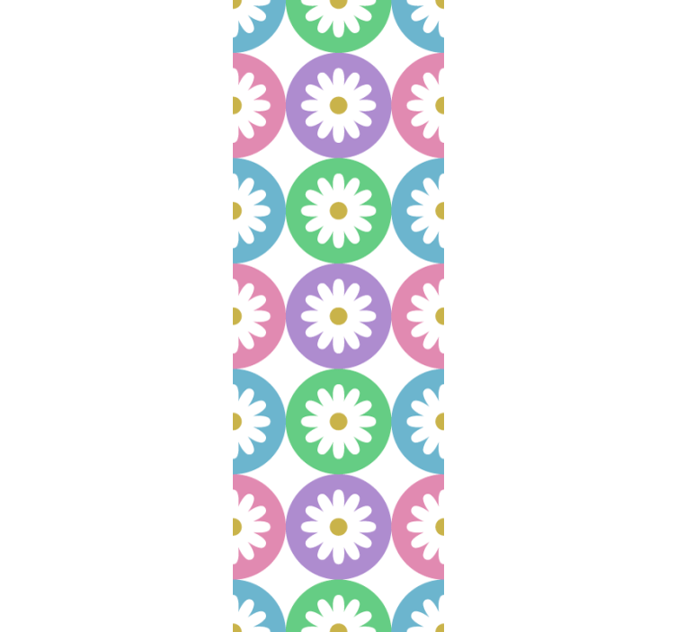 Rulou geam bucătărie cercuri cu model de margarete - TenStickers