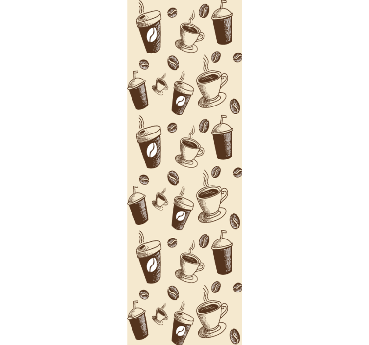 Rulou geam bucătărie design cu motive de cafea - TenStickers