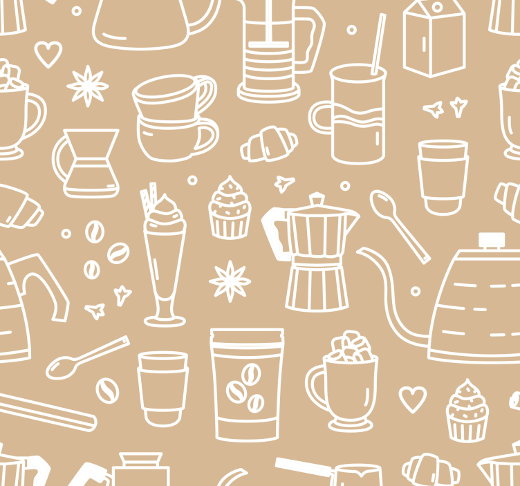 Rulou geam bucătărie set cu motive de cafea - TenStickers