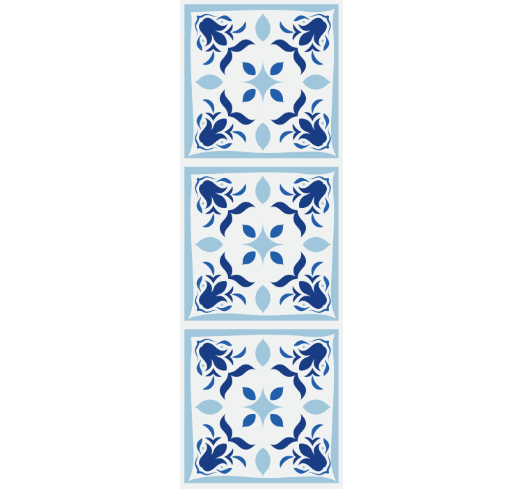 Rulou geam bucătărie flori de faianță portugheză - TenStickers