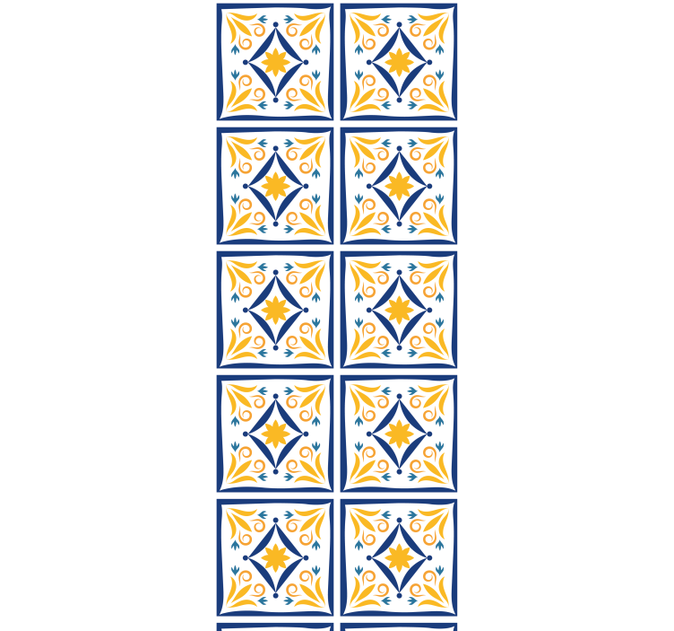 Rulou geam bucătărie azulejos portughezi albaștri și galbeni - TenStickers