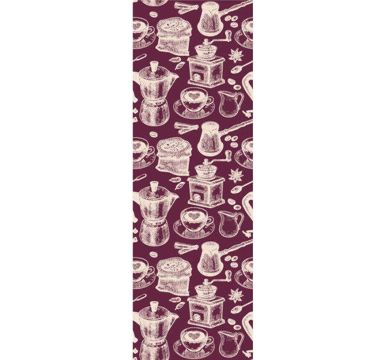 Rulou geam bucătărie design cu model de cafea - TenStickers