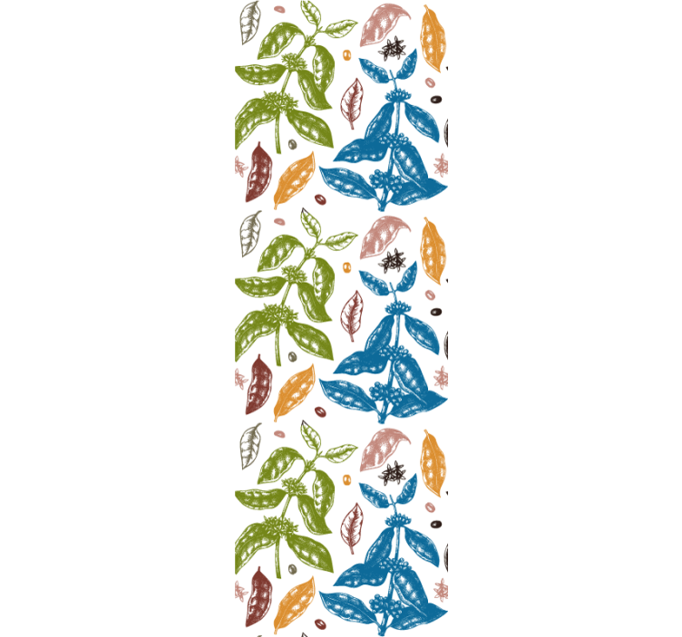 Rulou geam bucătărie model colorat plante cafea - TenStickers