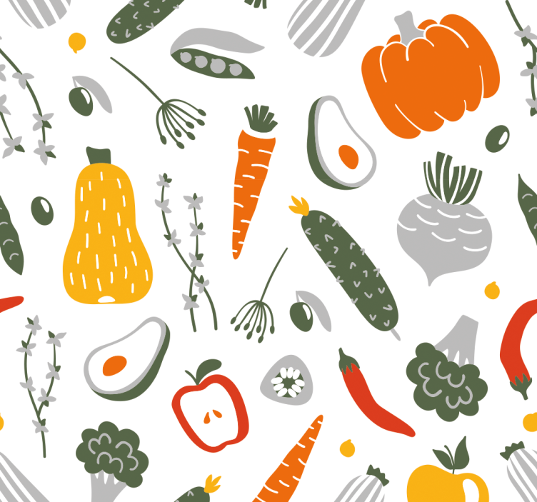Rulou geam bucătărie colecție fructe și legume - TenStickers