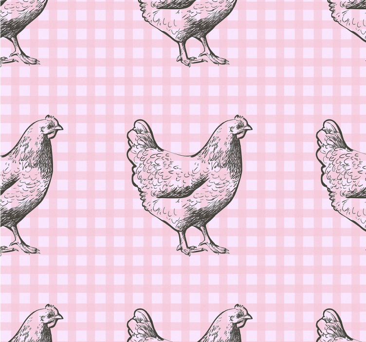 Rulou geam bucătărie cu decor cu modele de găini - TenStickers