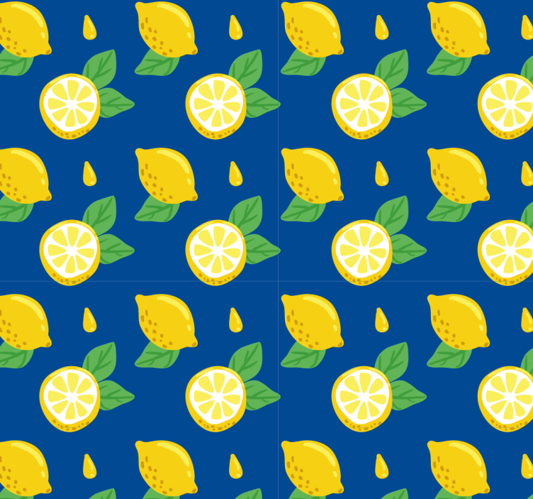 Rulou geam bucătărie lămâi desenate manual - TenStickers