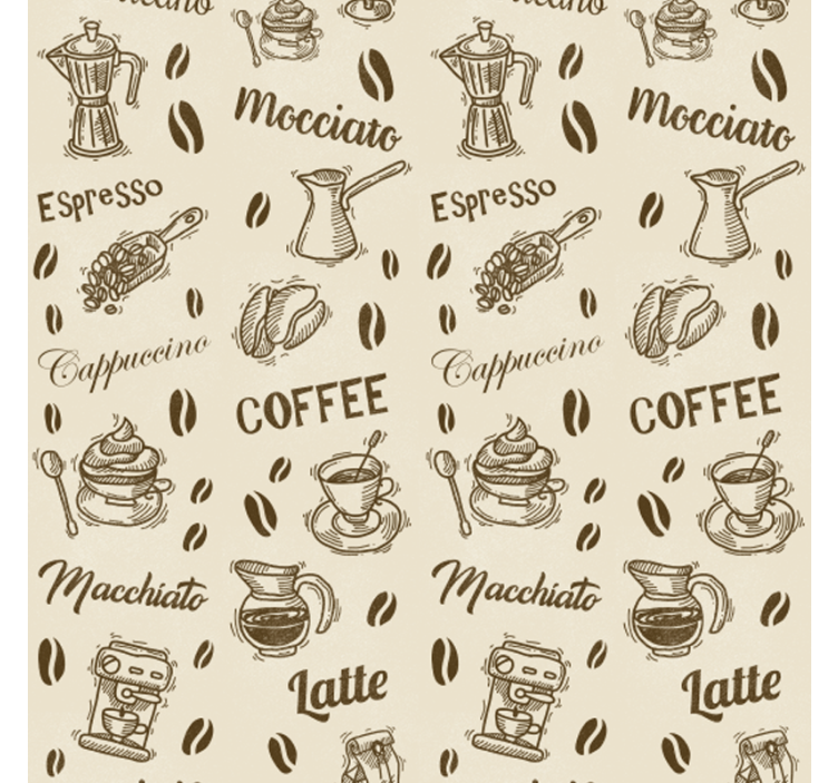 Rulou geam bucătărie modele 3d cu nume de cafea - TenStickers