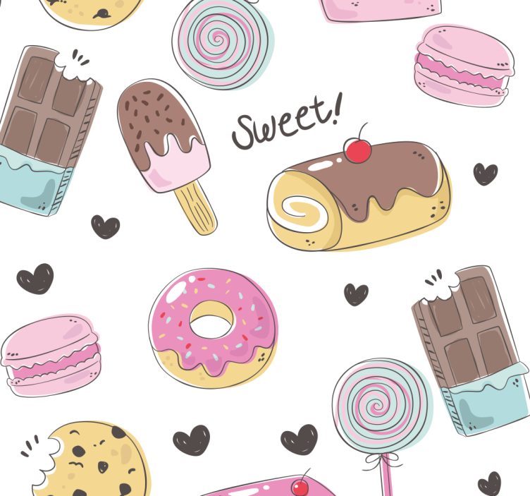 Rulou geam bucătărie deserturi delicioase - TenStickers