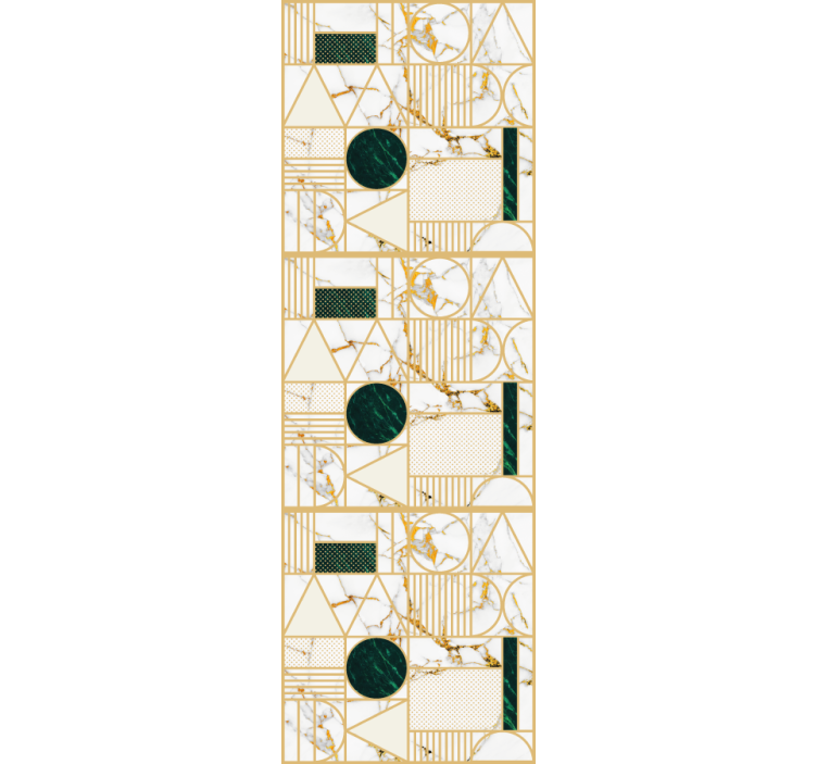 Rulou geam birou marmură albă geometrică - TenStickers