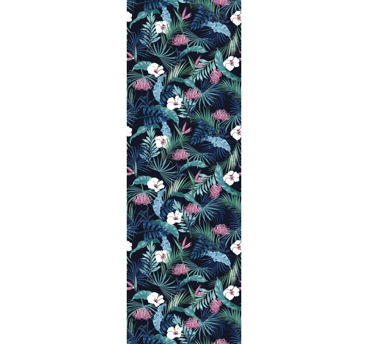 Rulou geam birou plante exotice pe frunze - TenStickers