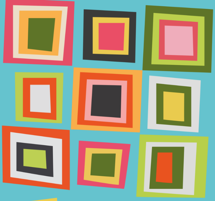 Rulou geam tineret cu carouri colorate - TenStickers