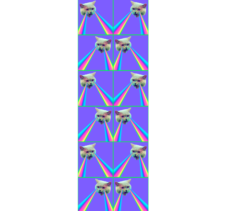 Rulou geam tineret pisica laser vaporwave - TenStickers