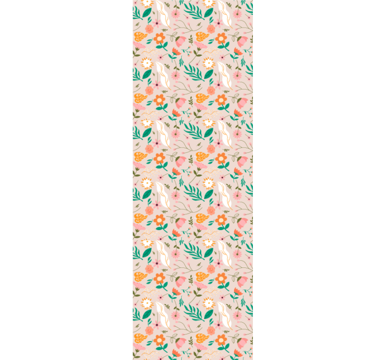 Rulou geam tineret model flori delicate pastelate - TenStickers