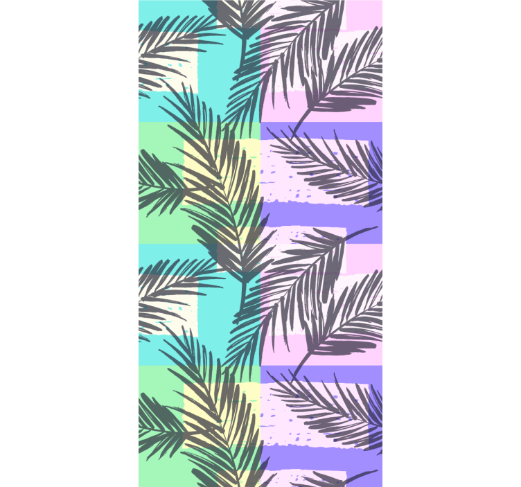 Rulou geam tineret model tropical cu palme pe fundal pătrat - TenStickers