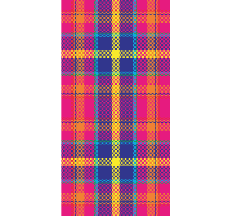 Rulou geam tineret cu model gingham colorat - TenStickers