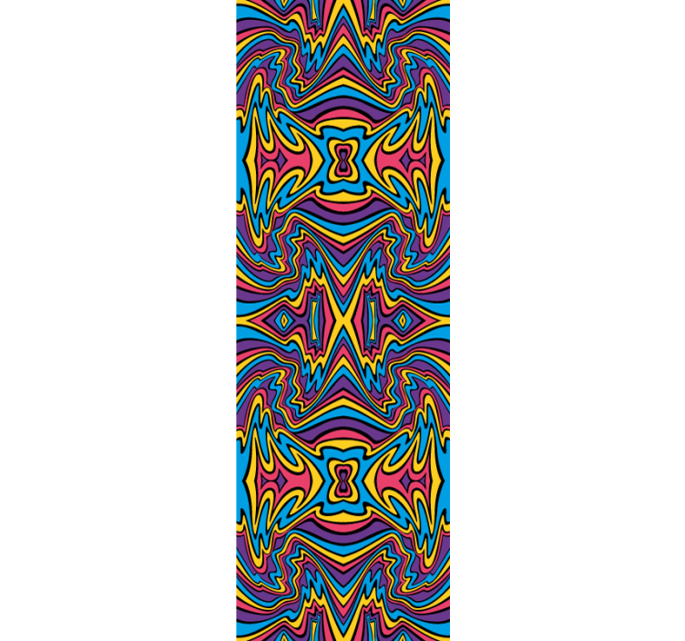 Rulou geam tineret culori vii linii groovy - TenStickers