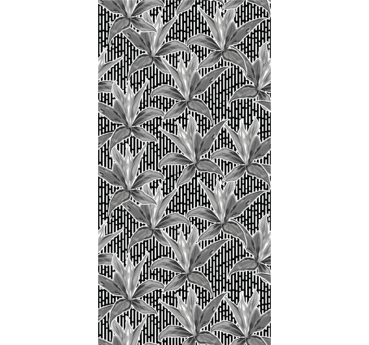 Rulou geam tineret model floral cu frunze conturate - TenStickers