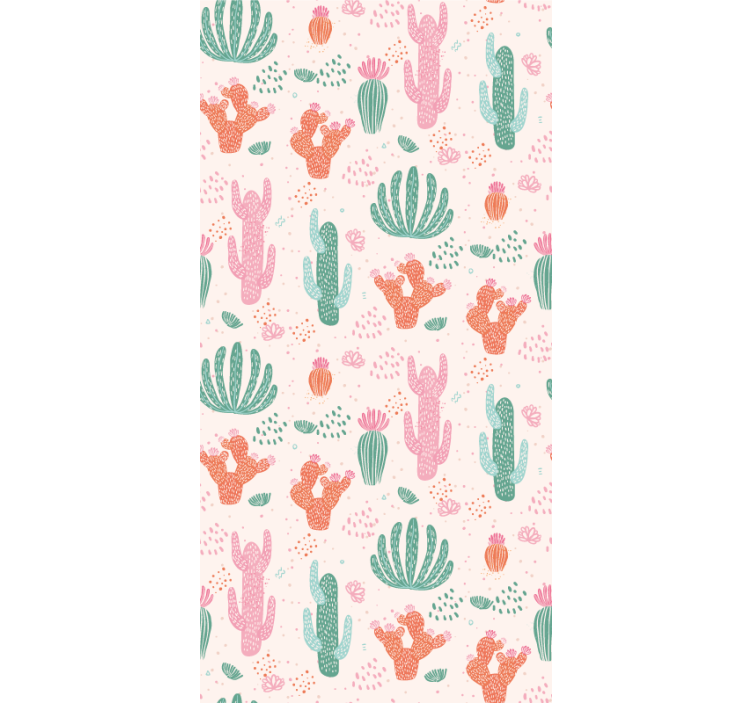 Rulou geam tineret cu model retro colorat de cactuși - TenStickers