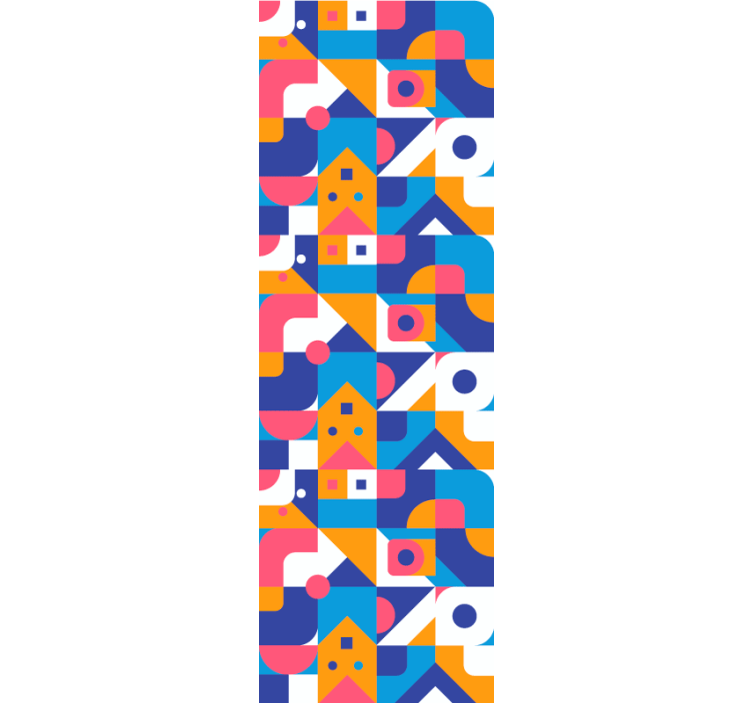 Rulou geam tineret mozaic geometric colorat - TenStickers