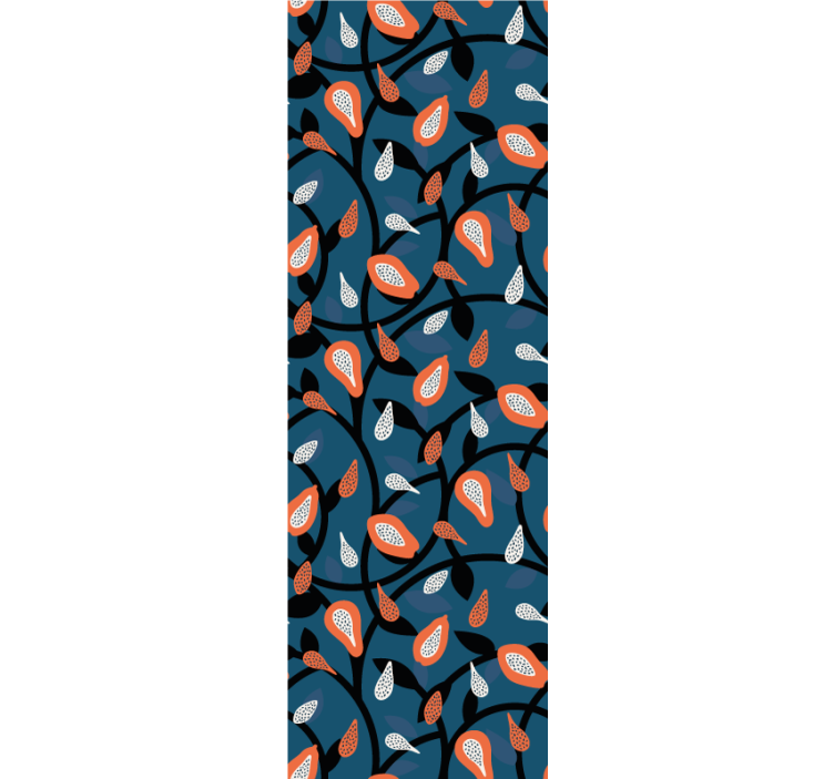 Rulou geam tineret papaya și plante - TenStickers