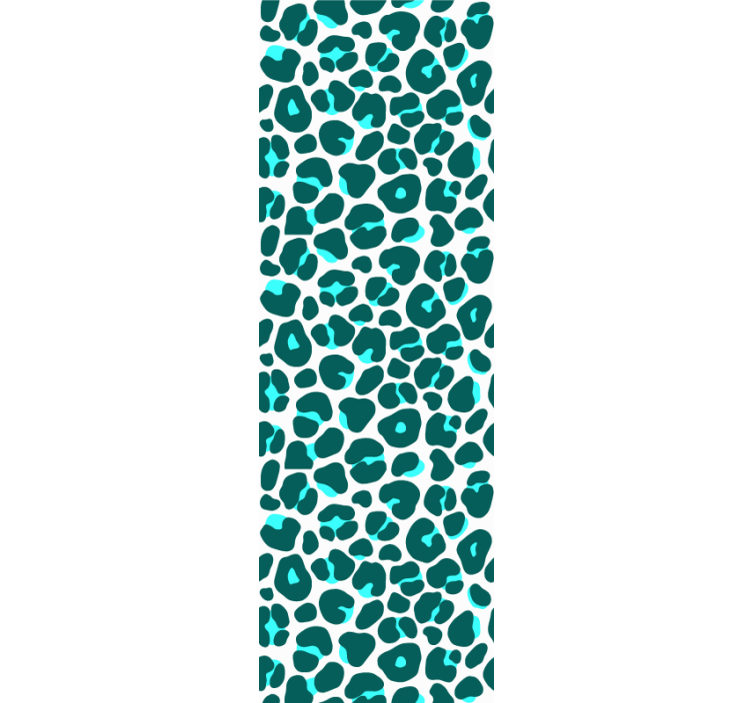 Rulou geam tineret model leopard neon albastru și negru - TenStickers