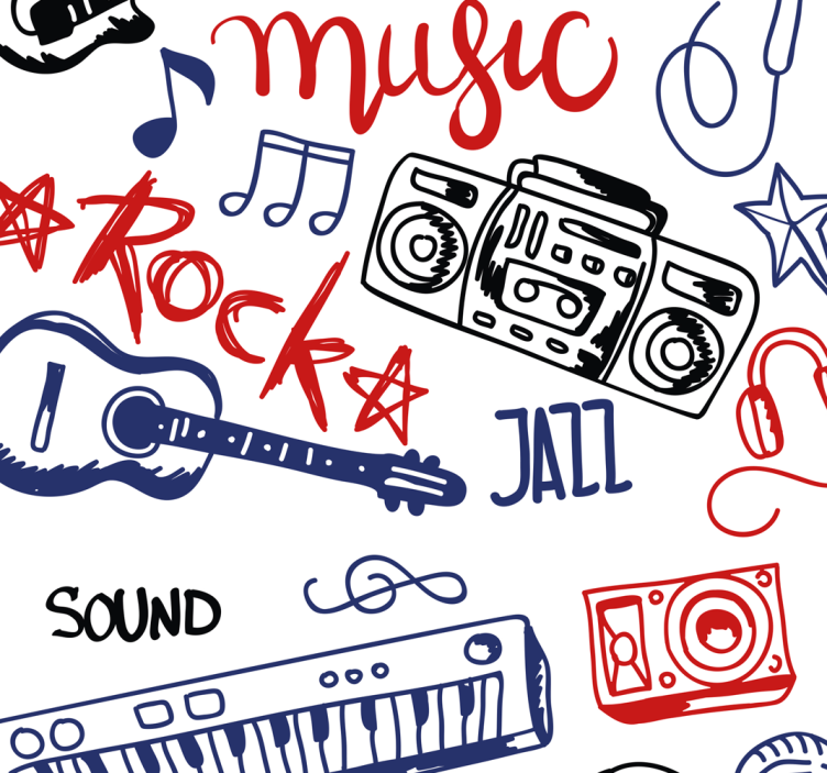 Rulou geam tineret instrumente muzicale - TenStickers