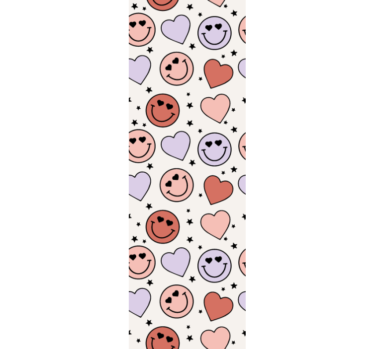 Rulou geam tineret cu fețe zâmbitoare și inimioare - TenStickers