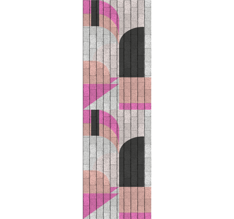 Rulou geam modern forme abstracte pe cărămidă - TenStickers