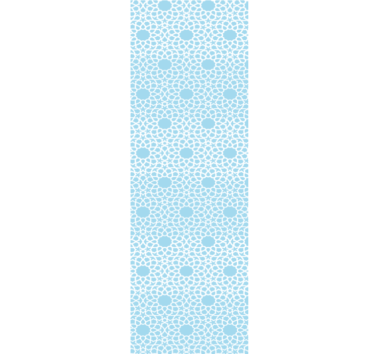 Rulou geam modern cu model geometric alb și albastru - TenStickers