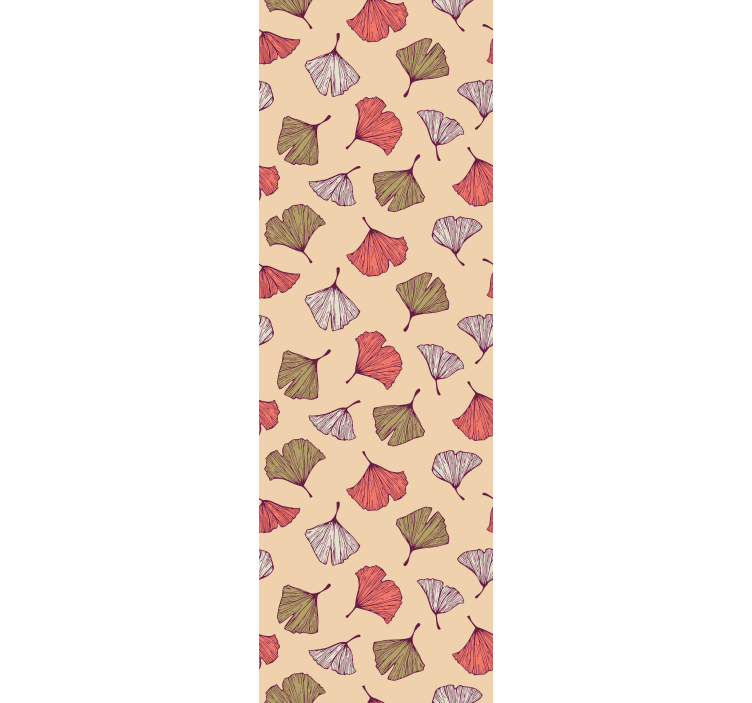 Rulou geam modern frunze colorate de ginkgo - TenStickers