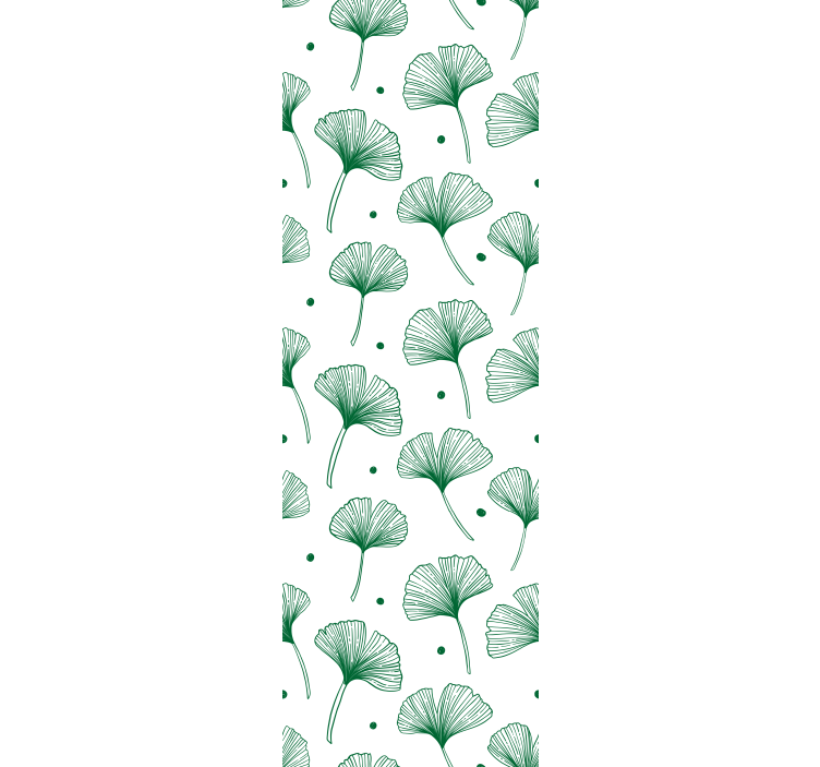 Rulou geam modern frunze verzi mari de ginkgo - TenStickers