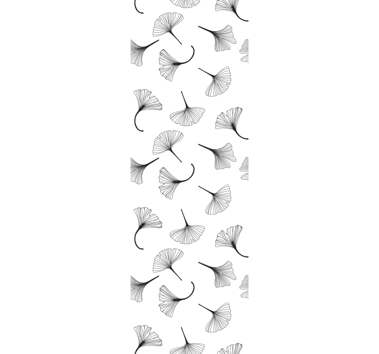 Rulou geam modern model frunze de ginkgo negre - TenStickers