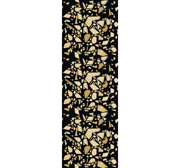 Rulou geam modern stil terrazzo negru cu aur - TenStickers