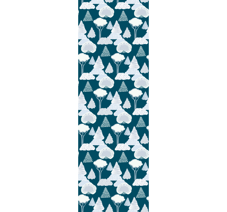 Rulou geam modern copaci albastri navy japandi - TenStickers